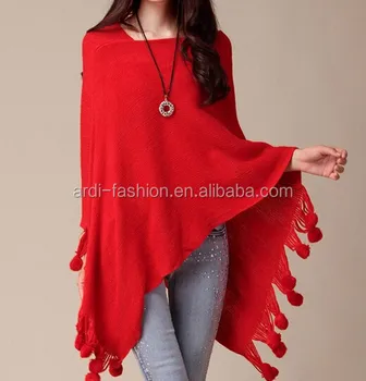 Cheap Sale Poms Red Beige White V neck Hand Knitted Cashmere Cheap Sale Poms Red Beige White V neck Hand Knitted Cashmere