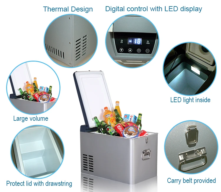 Dc82p 12v/24v Portable Compressor Car Fridge Truck Cooler Refrigerator