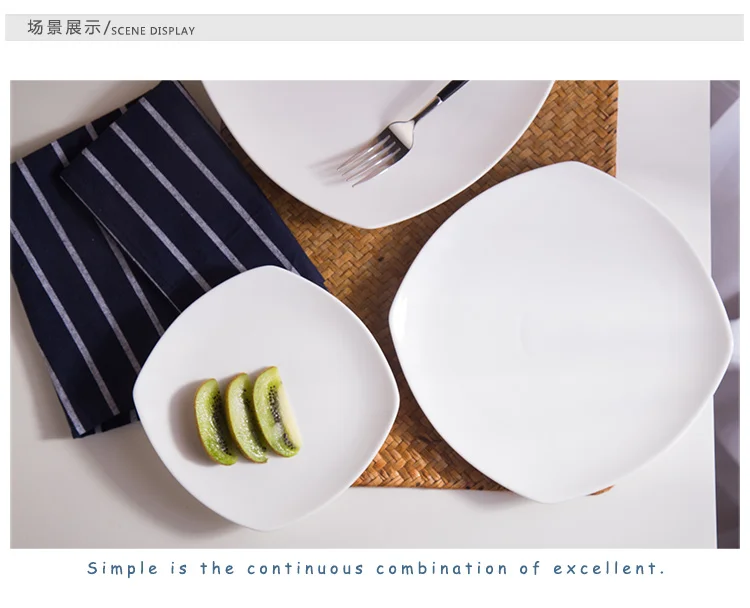 Chaozhou Chinabrett Porcelain Factory Square Dinner Plates Serving Dishes For Catering