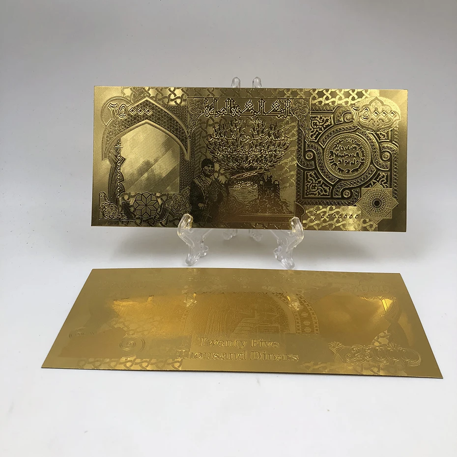 Iraq 25000 Dinar Full Gold Foil Banknote With Unique Security Labelfor  Money Collection And Gifts - Buy Iraq Banknote,Full Gold Foil  Banknote,Banknote With Unique Security Product on Alibaba.com