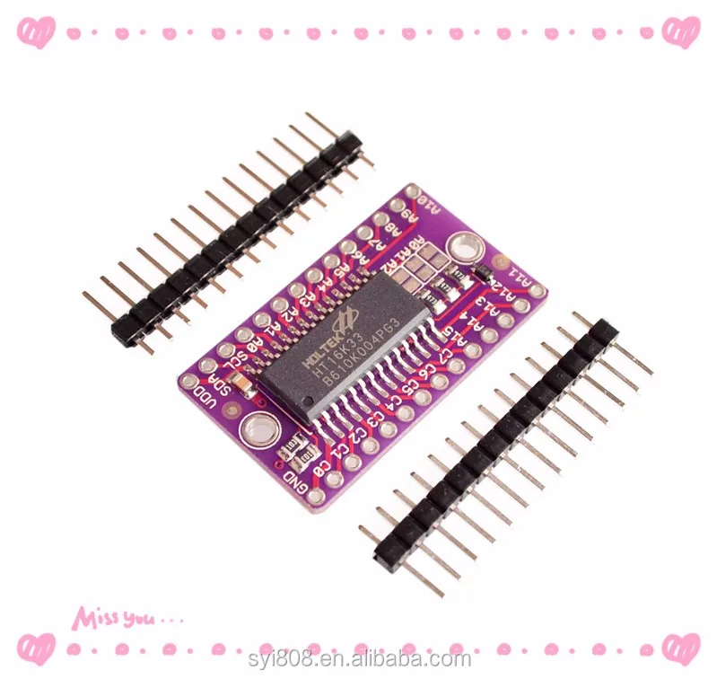 HDHUA Modification Accessories 3pcs HT16K33 LED Dot Matrix Drive Control Module Digital Tube Driver Development Board Fit for Arduino