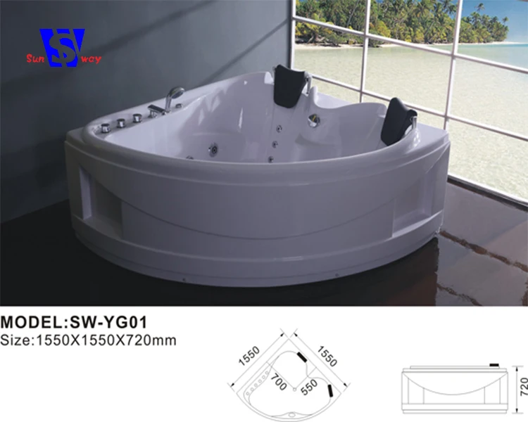 150x150x72cm Germany hot sale hydromassage bathtub for sale