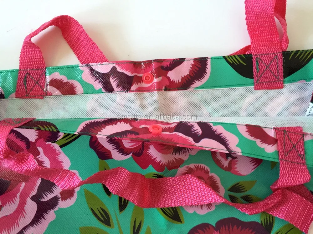 floral reusable grocery bags