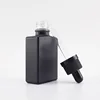 black color square/rectangle tincture glass bottle 30ml for beard oil