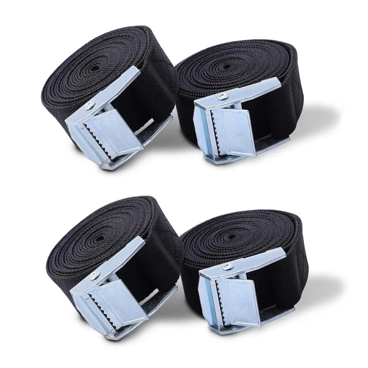 2pcs 16ft x 1 inch Durable Car Roof-top Luggage Cargo Tie-Down Lashing Straps with Metal Cam Buckle for Car Pickup Truck Kayak 2pcs 16ft x 1 inch Durable Car Roof-top Luggage Cargo Tie-Down Lashing Straps with Metal Cam Buckle for Car Pickup Truck Kayak