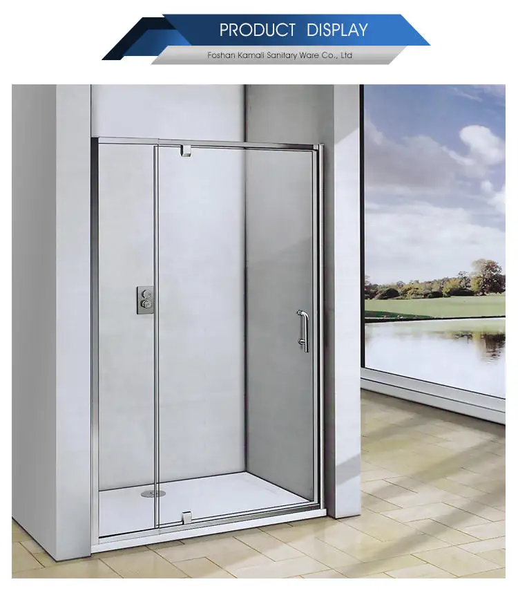 2019 Hot Sale Factory Price Customized Wholesale Hotel Room Aluminum Frame Tempered Glass 1 Pivot Shower Door, Glass Room Door