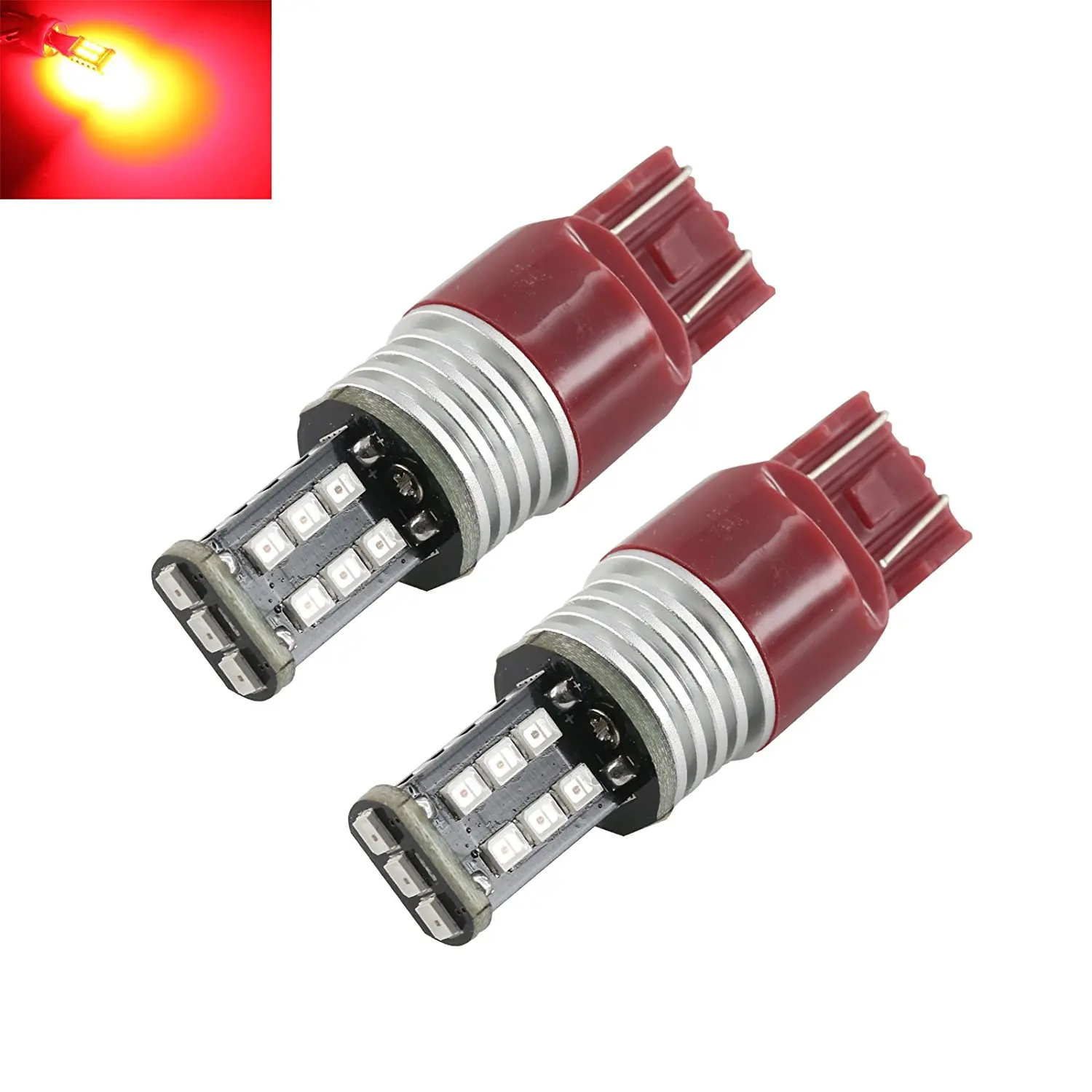 ,Yellow,9006 12-24V,1pc Red Light LED Bulb for Car Yellow Ueannryer H1H7 H11 9005 9006 7443 3157 20x3030SMD LED 100W Cold White