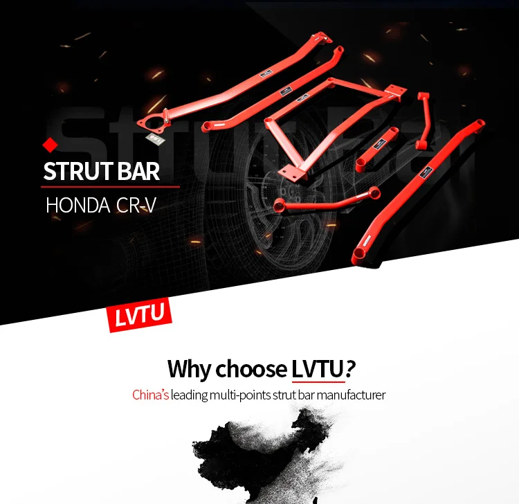 Lvtu Strut Brace Kit Strut Bar Sway Bar Auto Chassis Parts Body Kit For