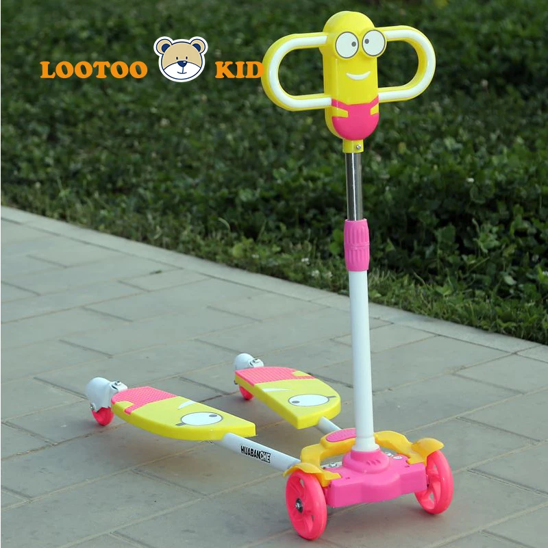 Two Legs 3 Wheel Age 7 Girls Musical Children's Wings Scooter / Plastic