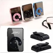 Mirror clip MP3 Promotion fashion Mini Sport Player 6 Colors Blue red blue pink white