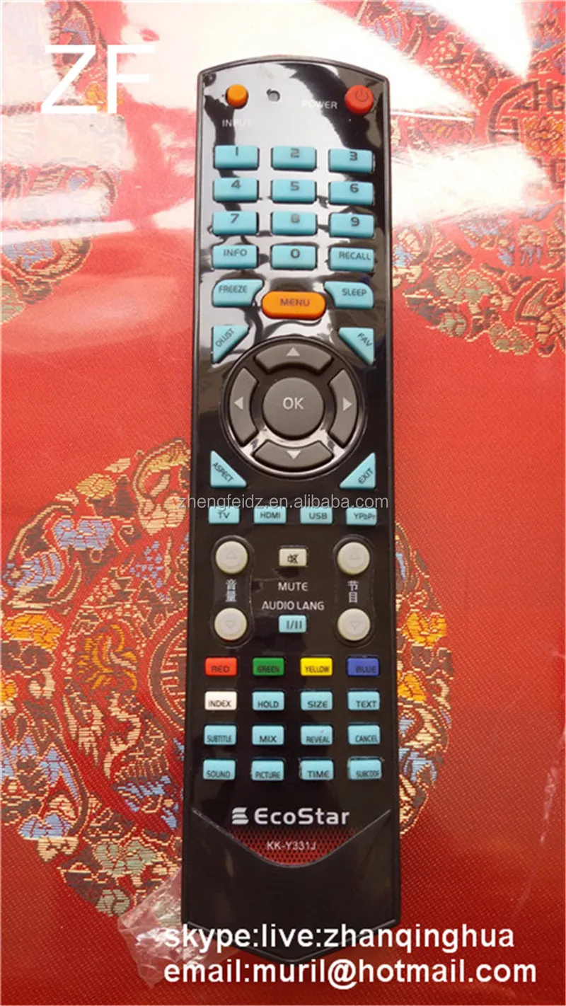 High Quality Bright Black 52 Keys Ecostar Kky331j Remote Control For