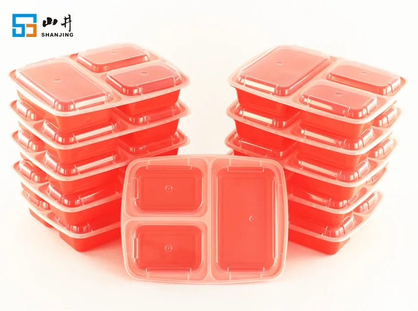 Bpa Free Leakproof Disposable Food Container With 3 Compartments Frozen Microwavable Dishwasher