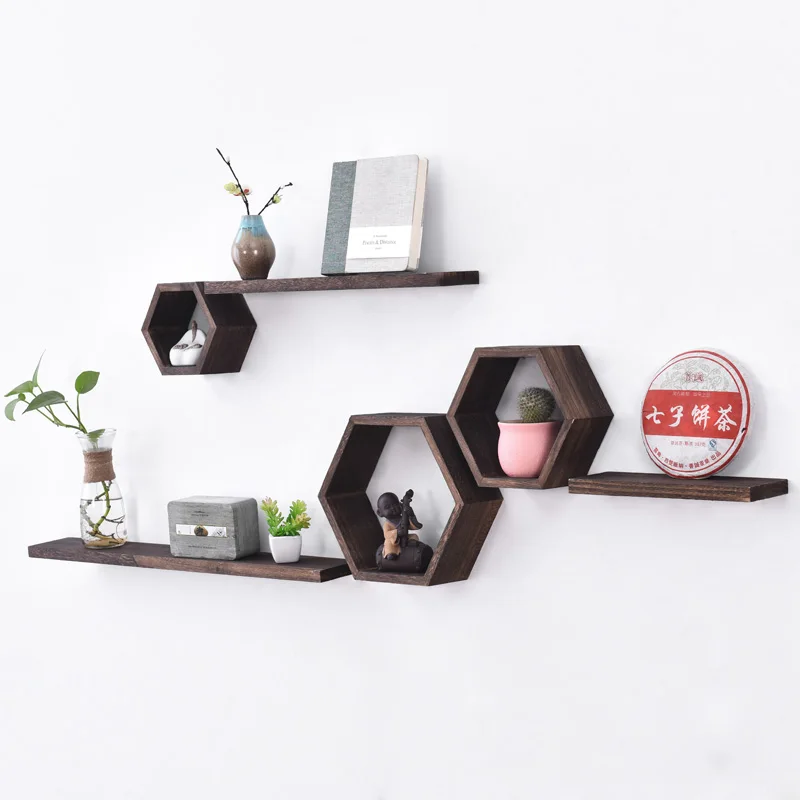 Venta al por mayor repisas de madera para pared fotos-Compre online los