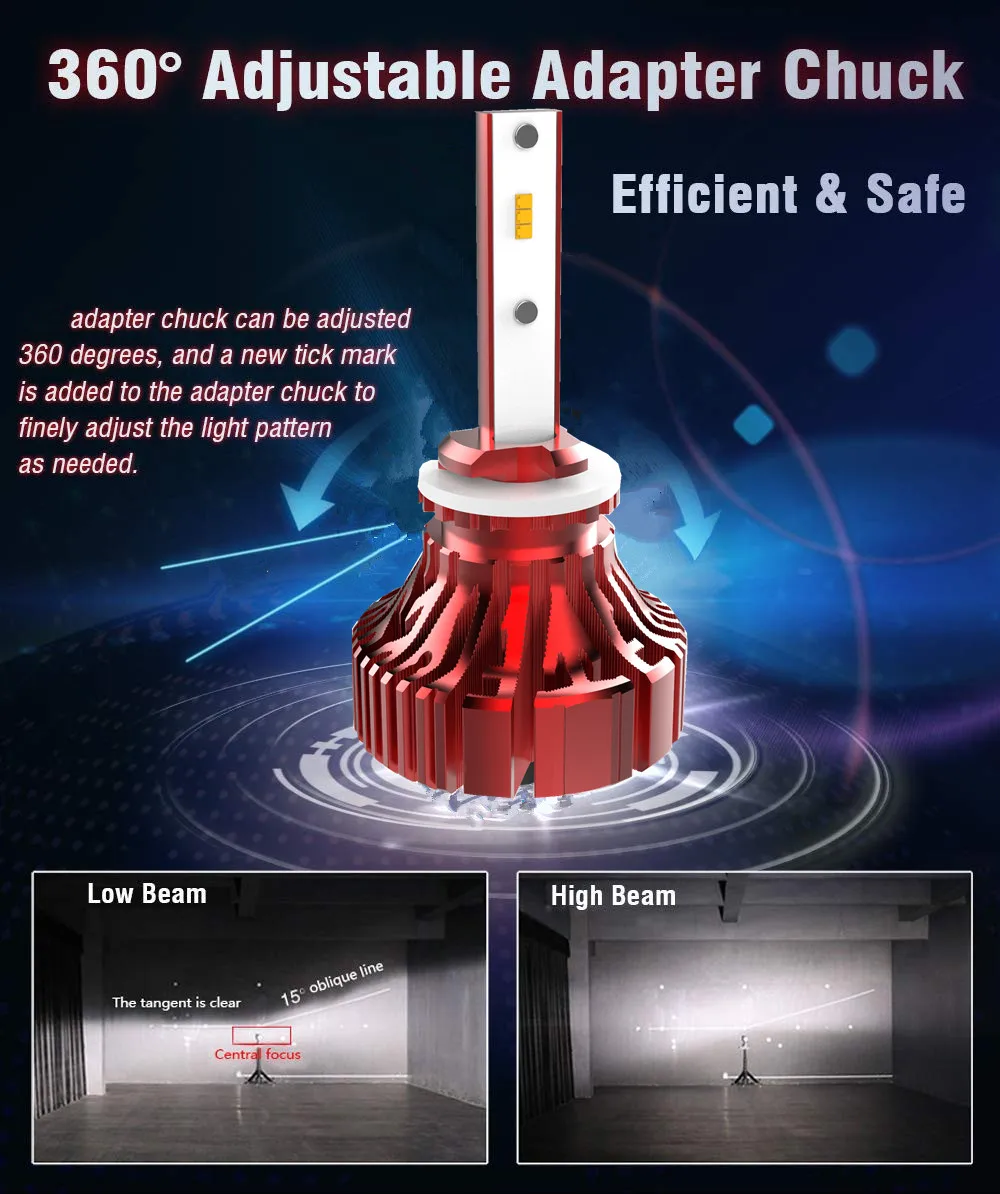 I8 Fanless Mini LED Headlight