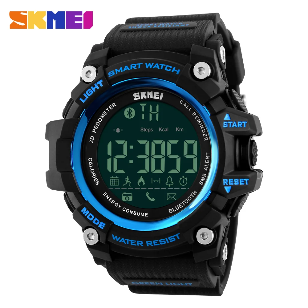 SKMEI Chrono time display black watch fashion teenager alarm clock 1305 waterproof 