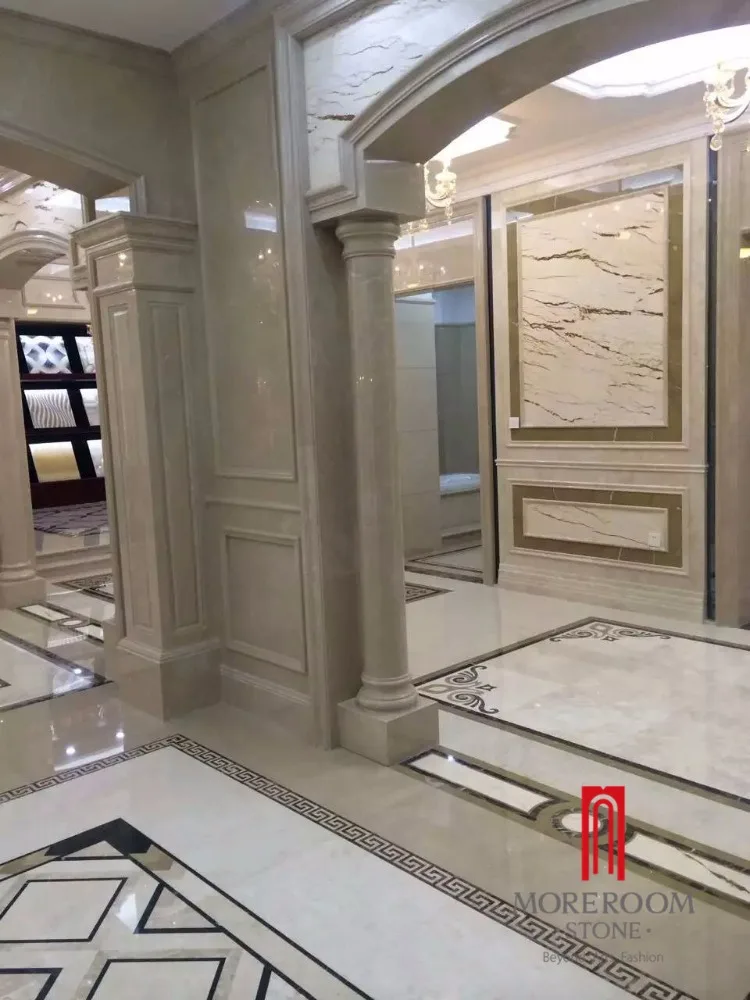 Estilo moderno blanco pisos de mármol Italiano frontera diseños para la