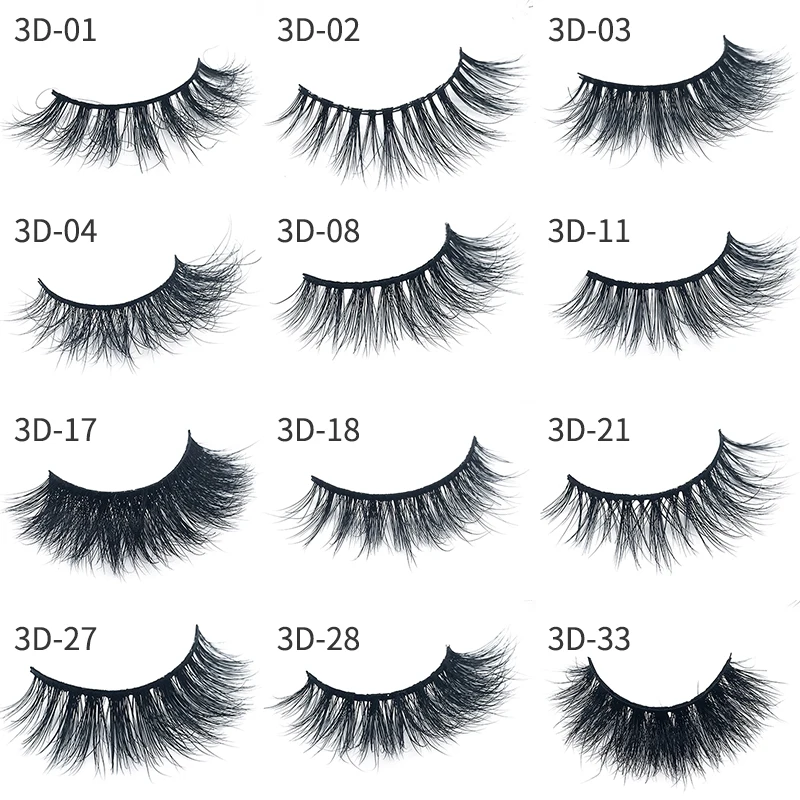 
High quality mink fur eyelash 3d mink eyelashes vendor 