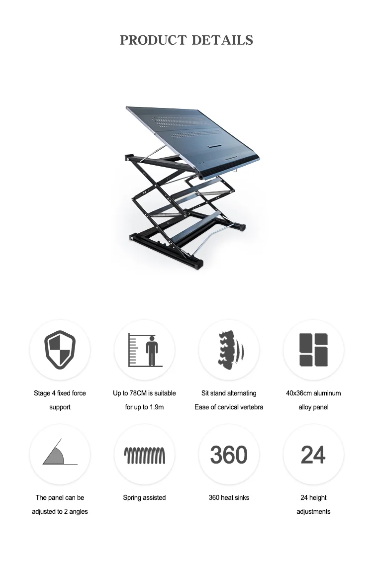 Converter Ergonomic Sit To Stand Desk Gas Spring Office Workstation Anti Fatigue Stand Up Down Desk Sit Stand Workstation