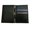 Custom black leather passport card holder, wholesale men leather passport cover