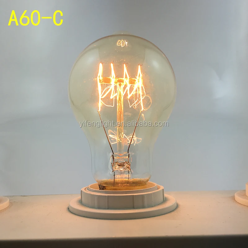 Edison lamp A60 40W 60W VERTICAL WIRE edison lamp