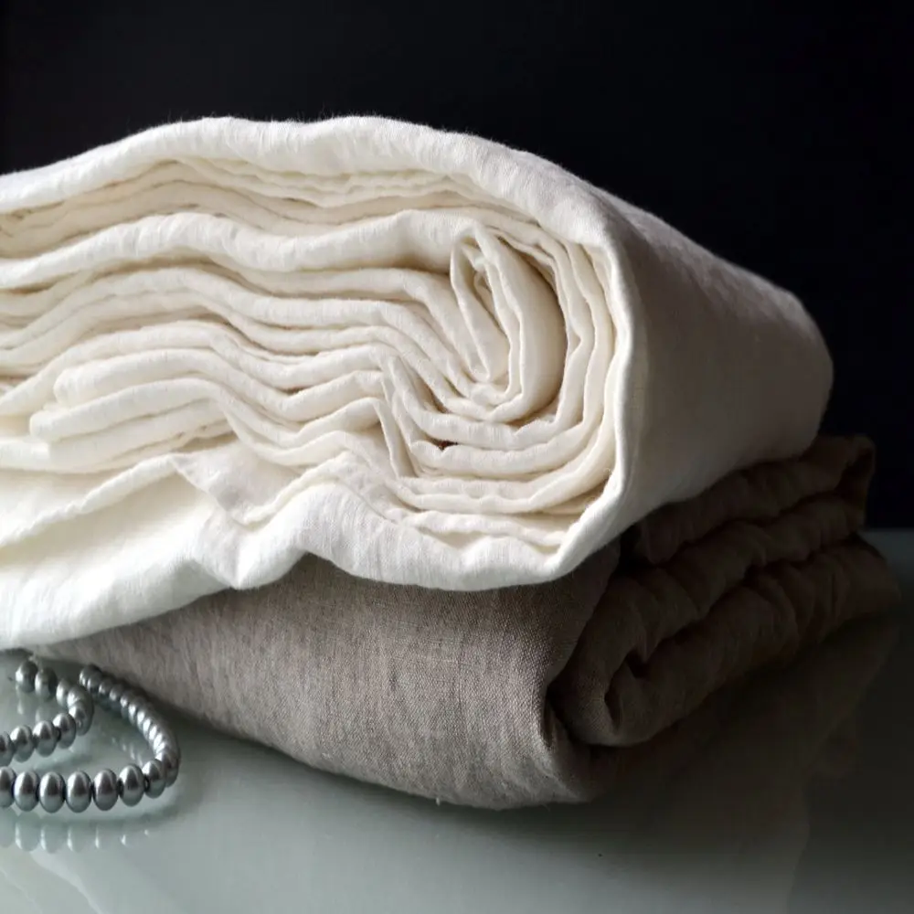 Vintage Washed 100% Flax Linen Fabric - Stone Wased French Linen