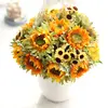 Nordic artificial flower fake flower wholesale silk flower wedding export home decoration sunflower bouquet