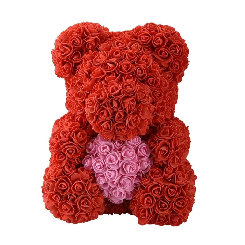 flowers in shape of teddy bear