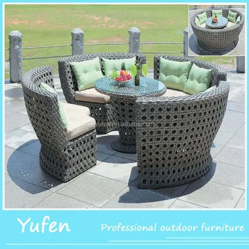 Outdoor Round Table Chair Sets Patio Garden Hotel Save Space Cream