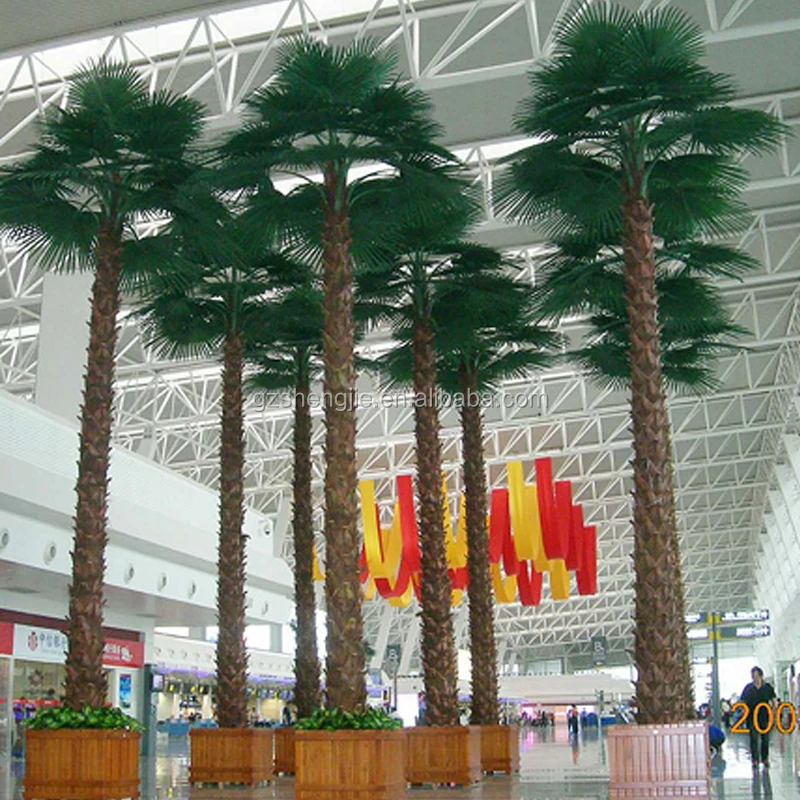 Factory Supplier Large Plastic Preserved Palm Tree With Artificial Palm
