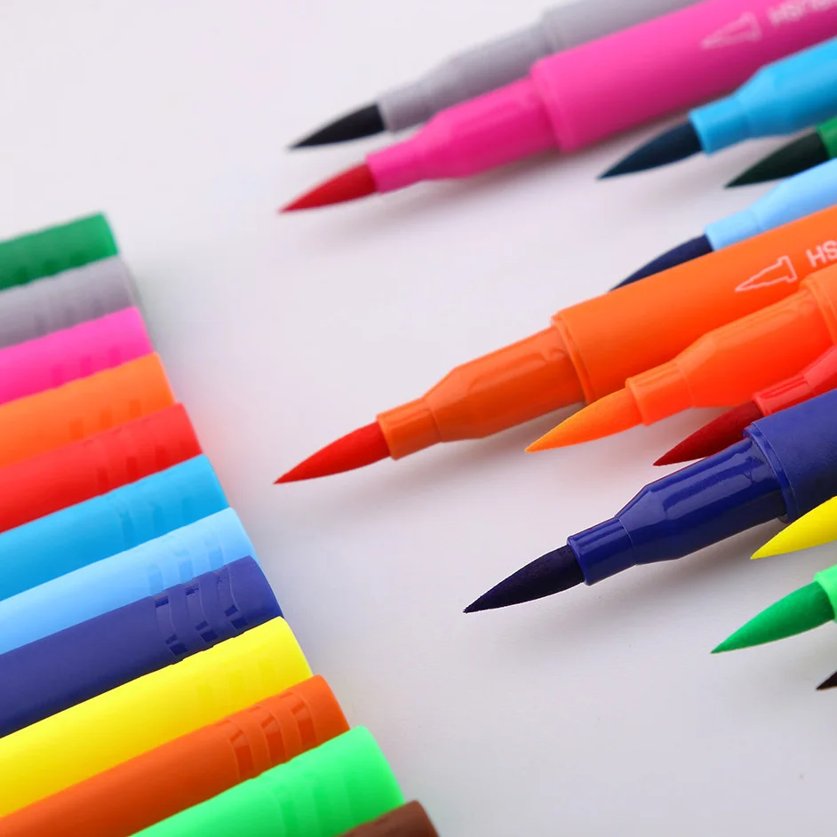 Dual Tip Fineliner Pens Washable Water Color Pen With Super Fine