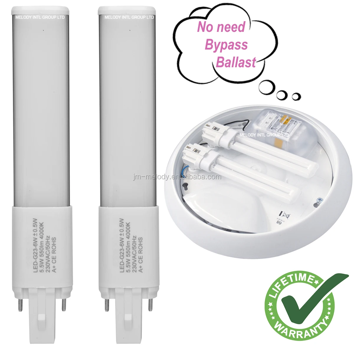 Tal højt Shah velstand Source New 6W G23 LED PL lamp light compatible ballast 2 pin g23 LED Bulb  Tandem use 2 pcs directly replace traditional 13w CFL G23 on m.alibaba.com