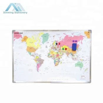 Magnetic World Map Board Customized Magnetic Whiteboard  350x350 