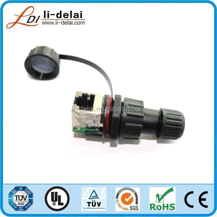 Plug Waterproof Rj45 Ip68 Waterproof Rj45 Connector With Rj11/rj45 Bulkhead Jack/plug Socket ...