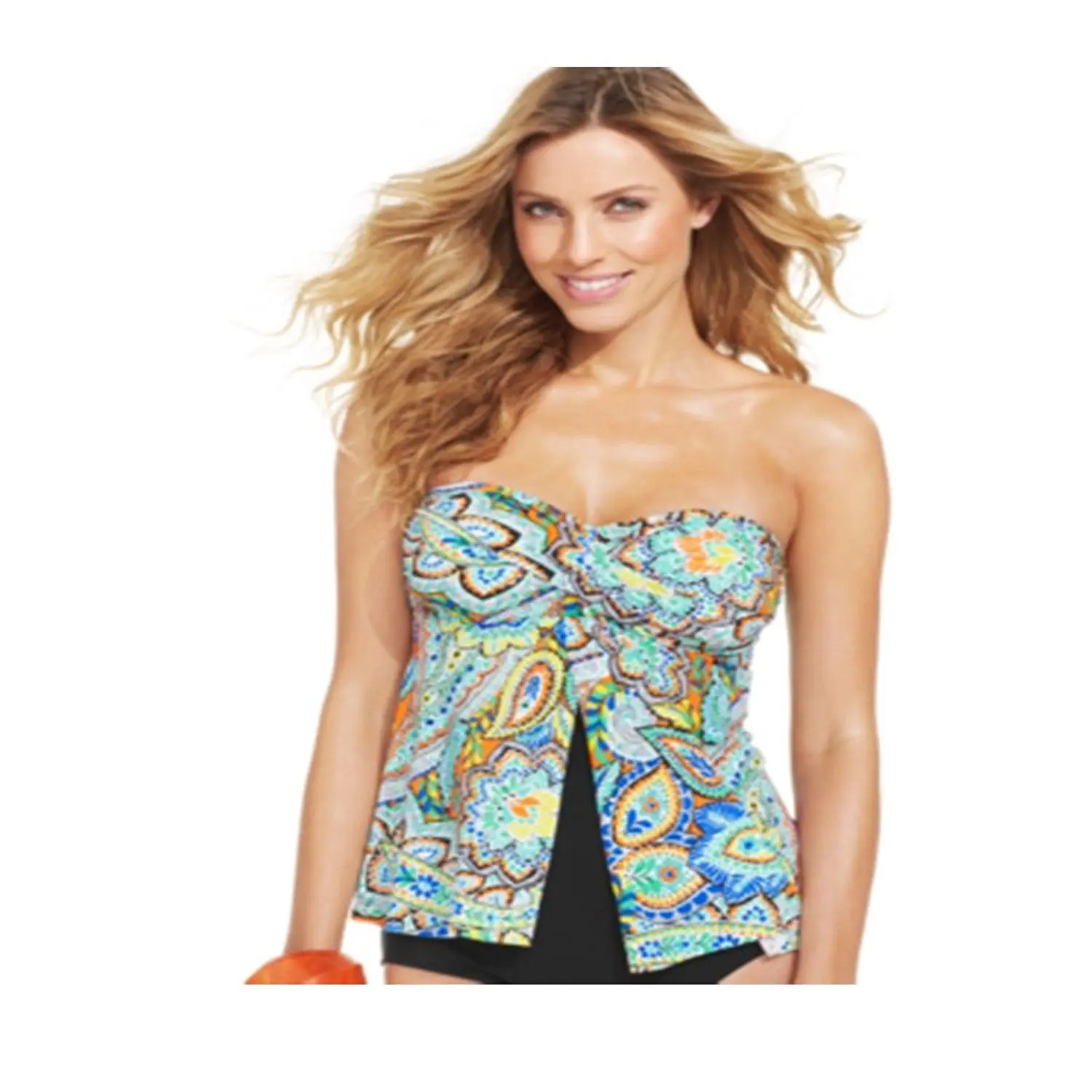 womens strapless tankini top