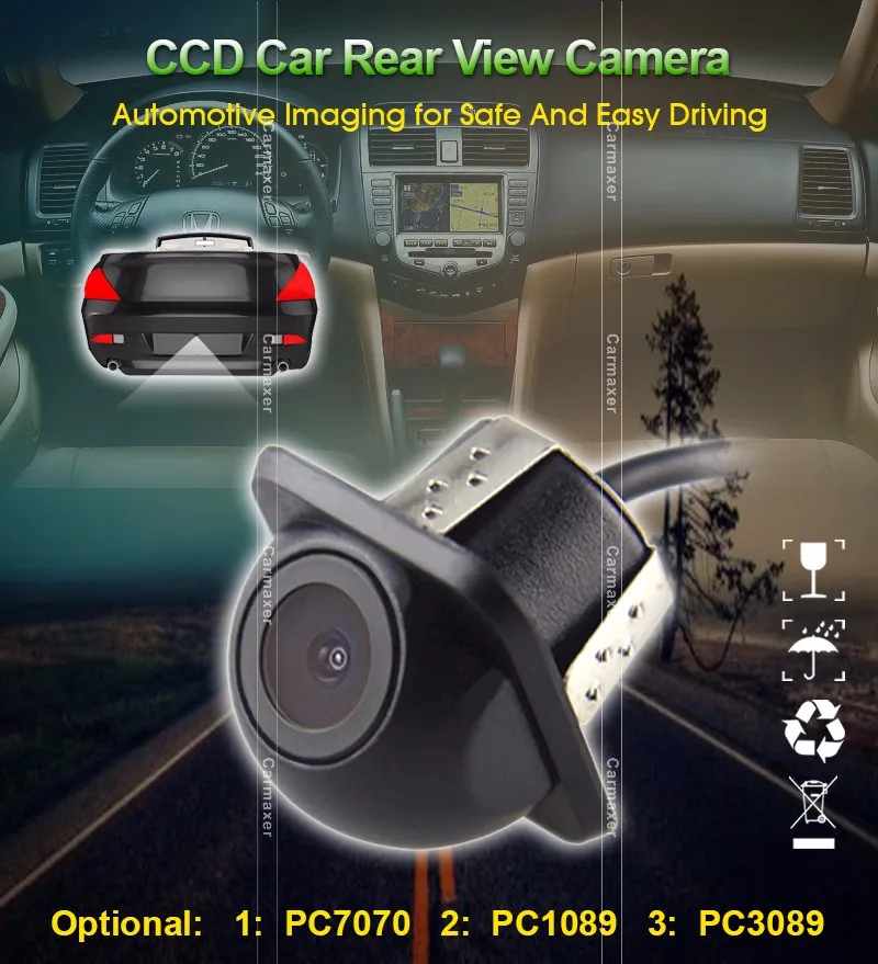 Backup Camera Pc7070 Sensor Car Cmos Camera Waterproof Hidden Shower