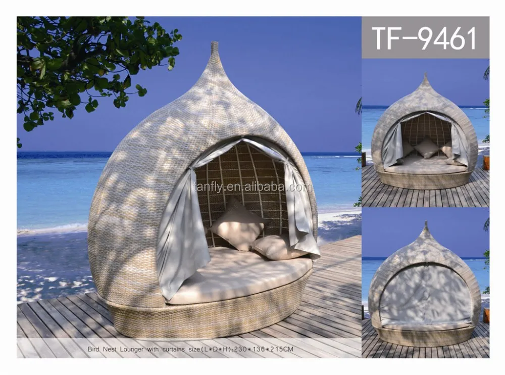 Outdoor Patio Furniture Rattan Kd Structure Bird Nest Hanging Garden