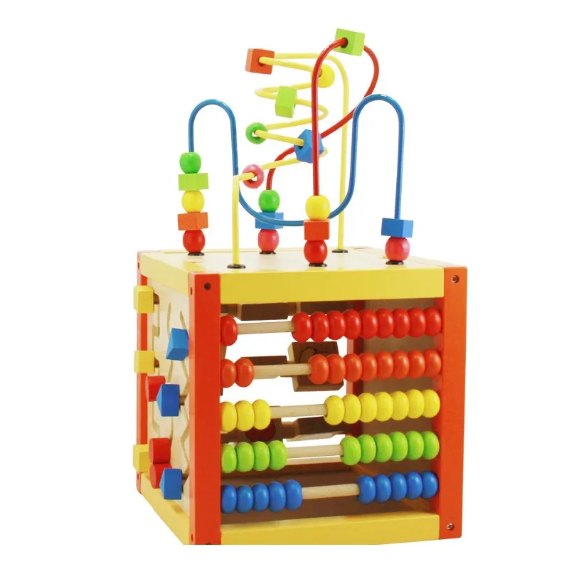 wooden activity cube for toddlers