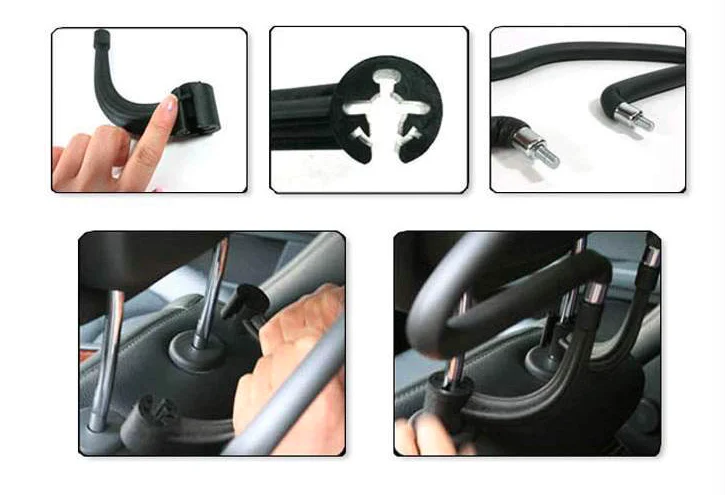 Mobil Coat Hanger Karet Dilapisi Kursi Mobil Headrest Coat 