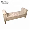 french fabric upholstered tufted bed end antique bedroom bench