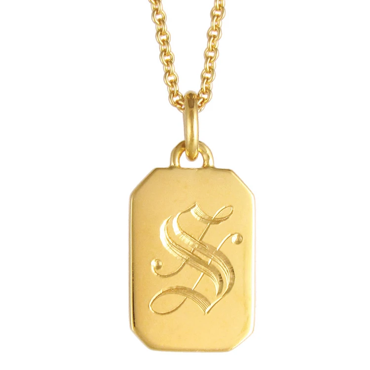 Initial Letter Necklace Personalized Fashion Stainless Steel Gold