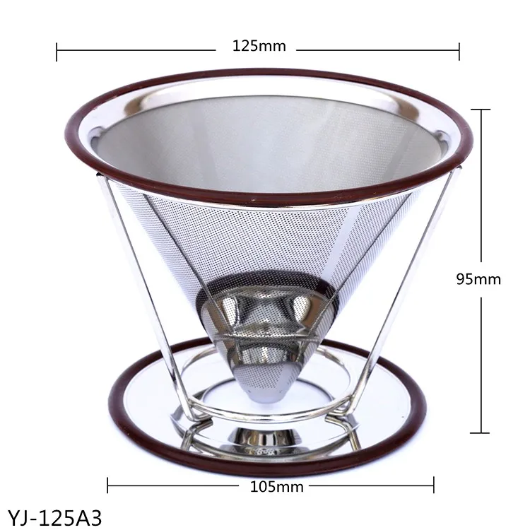 4 Cups Reusable Stainless Steel V60 Funnel Clever Coffee Dripper Filter