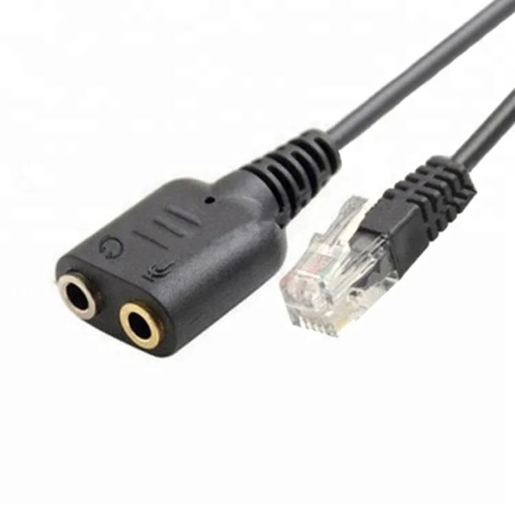 RJ9 to 3.5mm Female Jack Adapter Convertor PC Headset Cable to Avaya 
