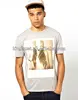 100% premium combed cotton custom front printed tee shirts for summer man
