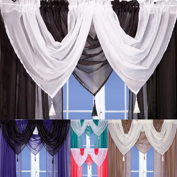 voile swags and curtains