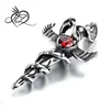Men's Gothic Stainless Steel Snake Wing Cross Tribal Pendant Necklace