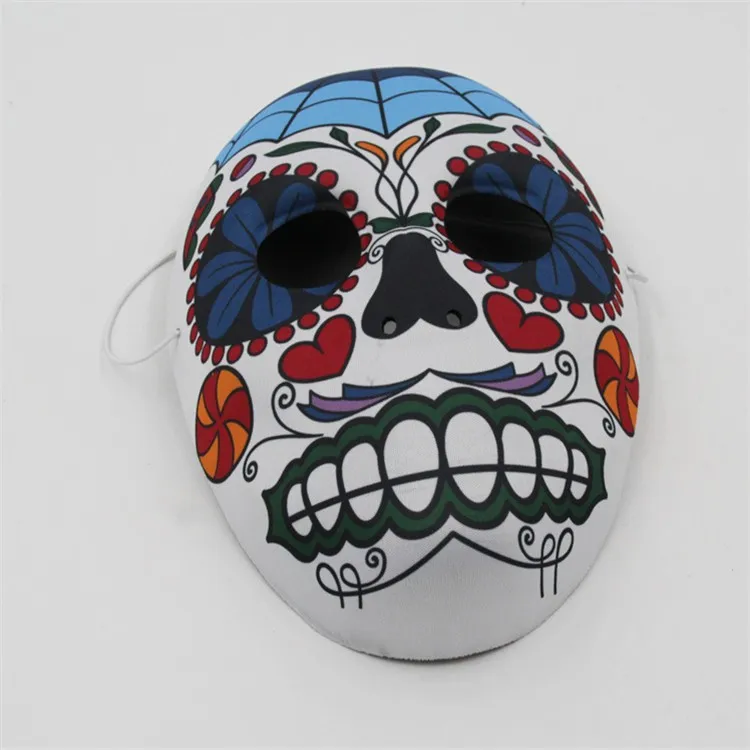 成人化妆舞会面具墨西哥亡灵节骷髅面罩花化装配饰