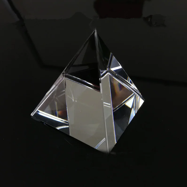 Custom Clear K9 Glass Pentagonal Egypt Crystal Pyramid Prism For Decor ...