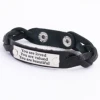 Wholesale Customized Genuine Leather Bracelets Stamped Gift For Students Inspirational Words Bangles You Are Loved You Are