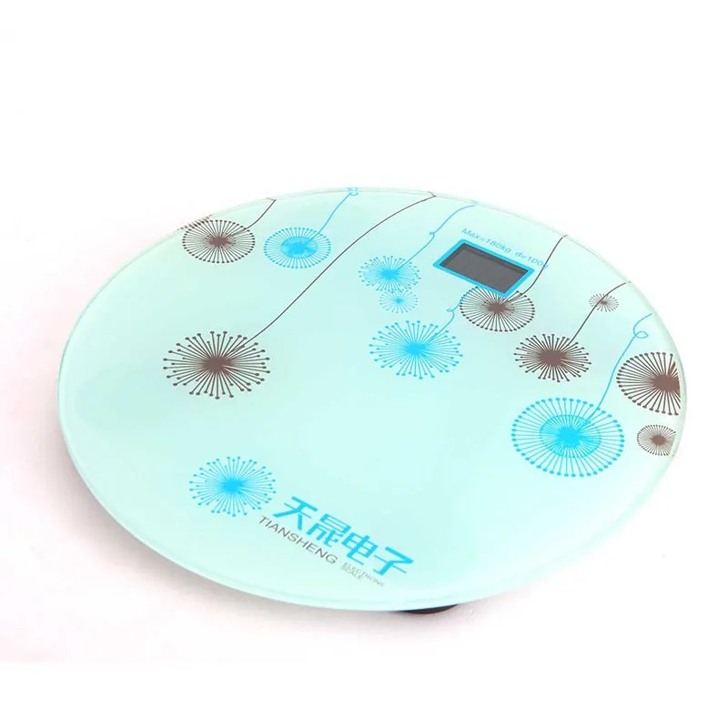 High Precision Batteries Digital Bathroom Scale Electronic Round Shape