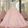 Jancember LS24701 Real baby pink heavy beads off shoulder germany elegant silk satin prom dress beaded evening dresses